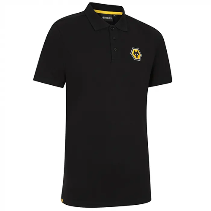 Wolverhampton Wanderers Shop | Essentials Polo – Black Wolverhampton Wanderers Merchandise